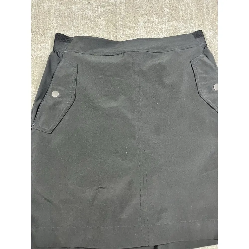 Womens Athleta Black Vienna Cargo Pockets Skort Skirt with Shorts - Size 6